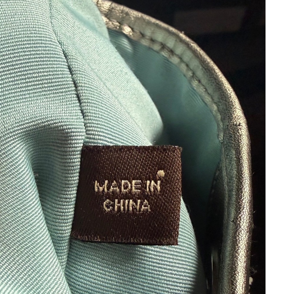 Coach Starfish Beach Canvas Tote Bag Silver Metallic Leather Trim F19212 - Picture 9 of 13